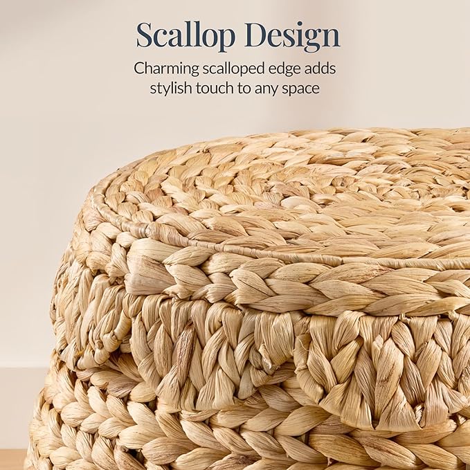 Best Choice Products Scalloped Multipurpose Hyacinth Storage Basket, Plant Décor - Image 4