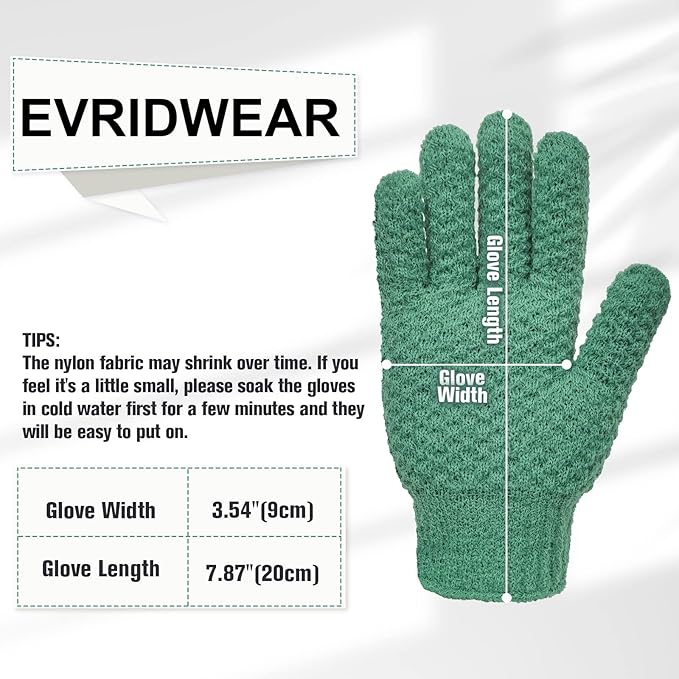 Evridwear Exfoliating Recycled Yarn Eco-Friendly Bath Gloves - Image 5
