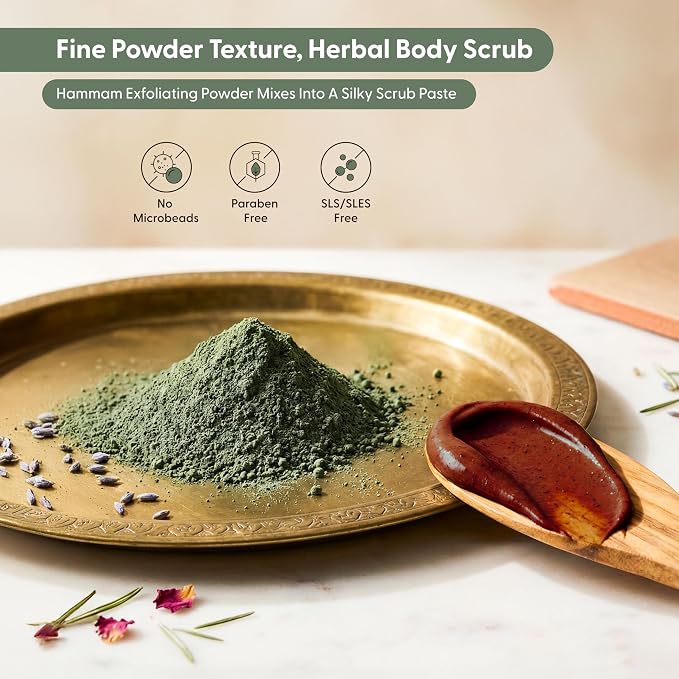 Moroccan Tebrima Herbal Exfoliating Body Scrub Powder | Natural Body Exfoliator - Image 6