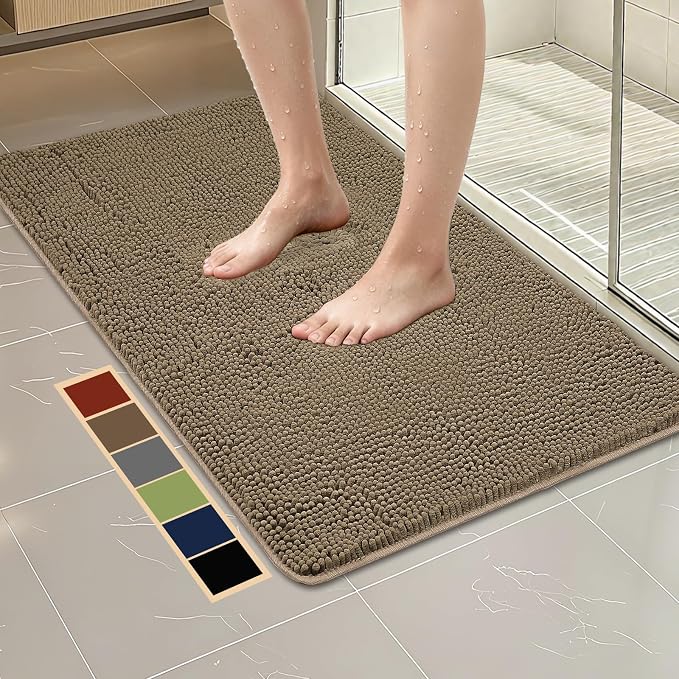 Bcoimo 44"×24" Absorbent Bath Mat, Non-Slip by Bcoimo
