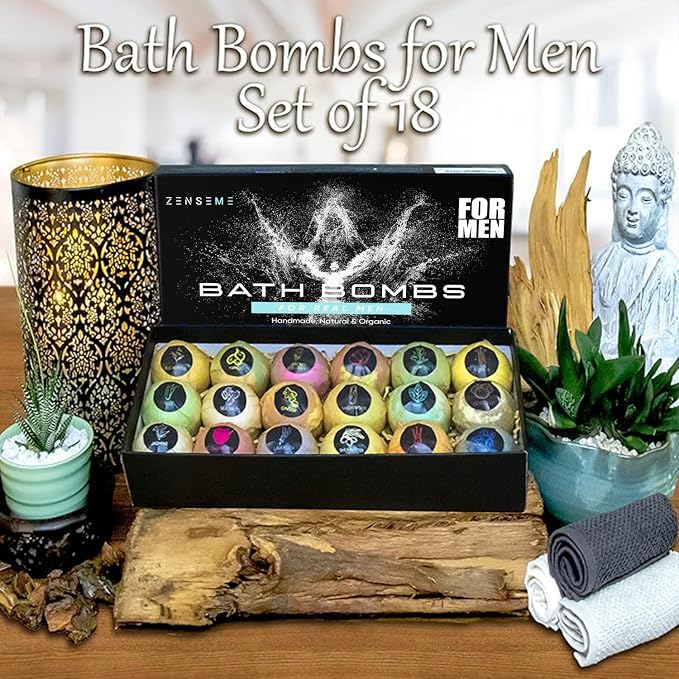 Bath Bombs for Men, Gift Set of 18 Scented Organic Handmade Bath Bombs of 2.5 oz - Image 5