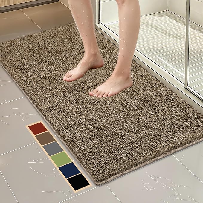 Bcoimo 48"×24" Absorbent Bath Mat, Non-Slip by Bcoimo