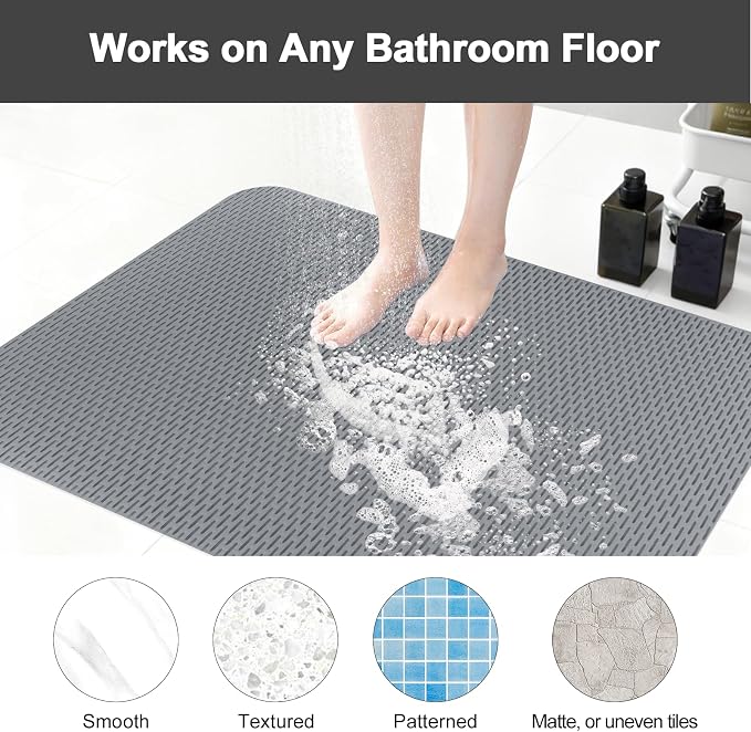 Non Slip Shower Mat: 35"x24" Extra Large Shower Mats - Image 5