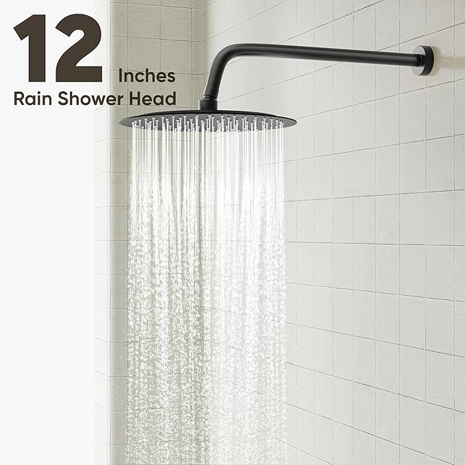 Gabrylly Black Shower System, Pressure Balance Shower Faucet Set, High Pressure - Image 3