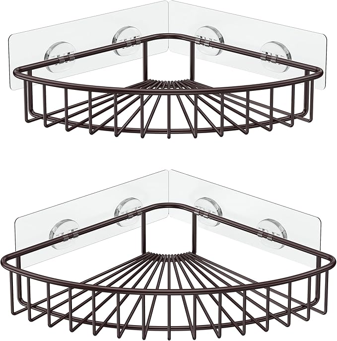 SMARTAKE 2-Pack Corner Shower Caddy, SUS304 Stainless Steel, Wall Mounted by SMARTAKE