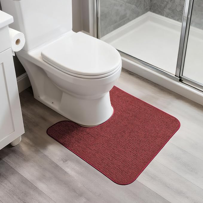 Christmas Toilet Rugs U Shaped Bathroom Rug, Machine Washable Non Slip Quick by BosapDirect