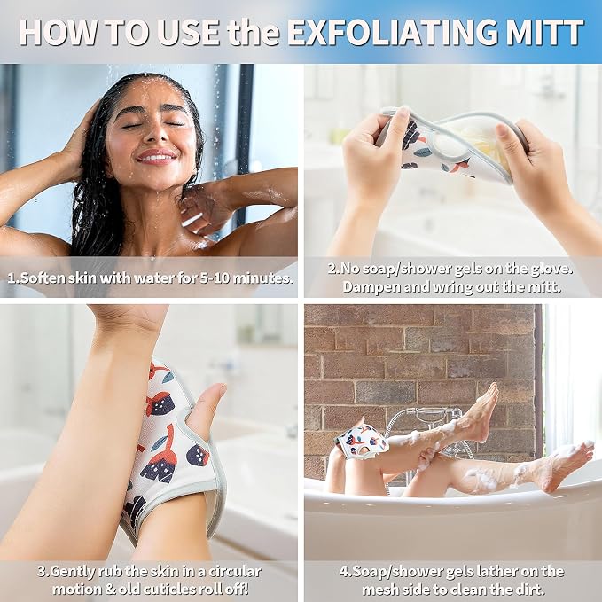 Deep Exfoliating Mitt 2PCS: Double-Sided Glove - Image 3