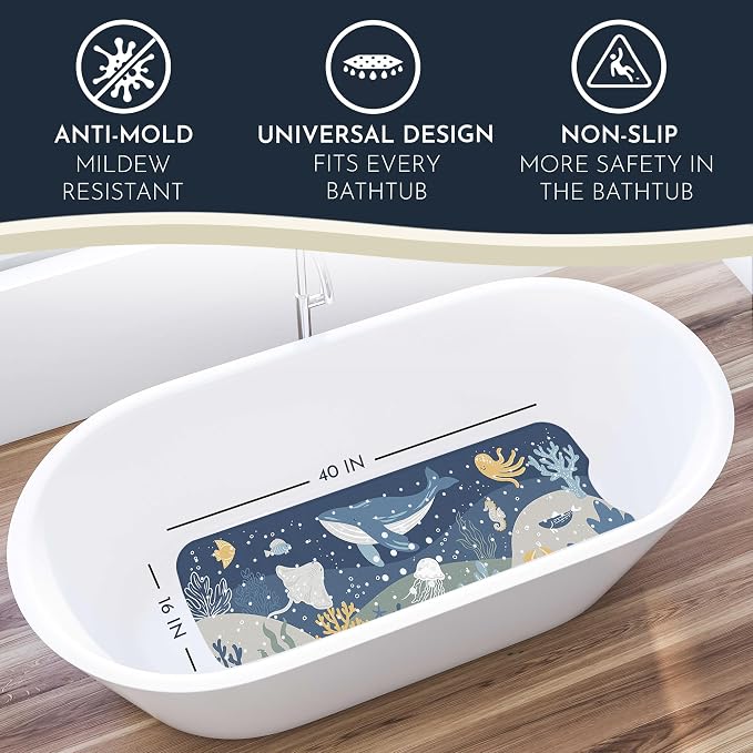 Homerella Baby Bath Tub Mat | Anti Mold Mildew Resistant Non Slip Kids and - Image 2