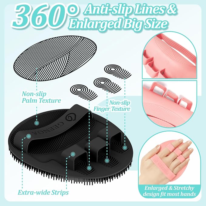 Silicone Bath Gloves 2PCS, 360° Anti-Slip Silicone Body Scrubber - Image 4