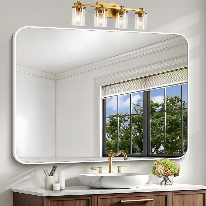 BONEWEI White Bathroom Mirror, 36x48 inch Wall Mirror - Image 3