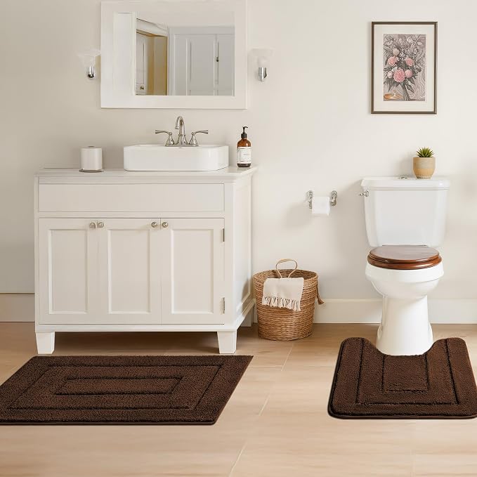 GRANNY SAYS Bathroom Rugs Sets 3 Piece, Soft Absorbent Microfiber Bath Mats - Image 6