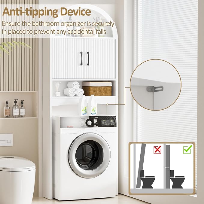 Spurgehom Over The Toilet Storage Cabinet, Bathroom Shelf Organizer Freestanding - Image 6