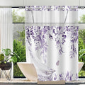 No Hook Shower Curtain and Liner Set, Light Purple Eucalyptus Floral Shower by TWLSNCD