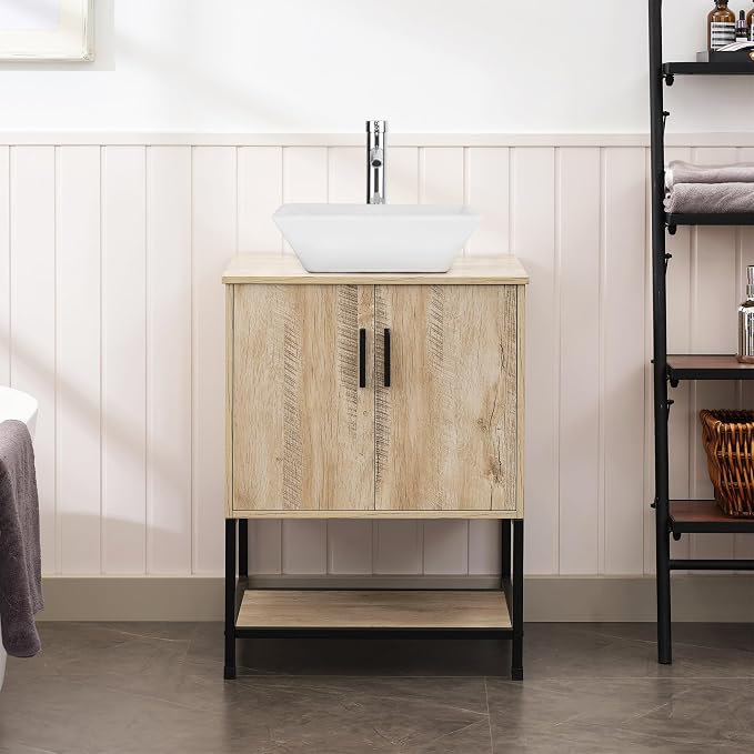 UEV 24" Bathroom Vanity, Oak Color Bathroom Vanity Set - Image 4