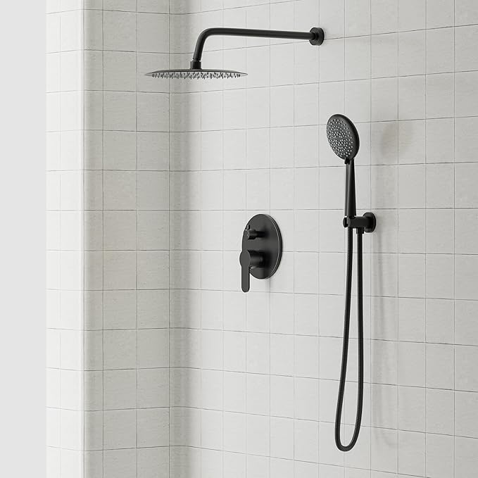 Gabrylly Black Shower System, Pressure Balance Shower Faucet Set, High Pressure - Image 2