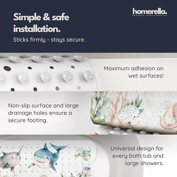 Homerella Baby Bath Tub Mat | Anti Mold Mildew Resistant Non Slip Kids and - Image 4