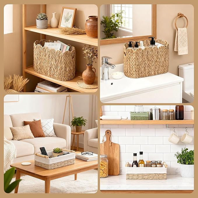 Toilet Paper Basket, 2 Packs Toilet Paper Storage Basket, Hand-Woven Wicker - Image 3