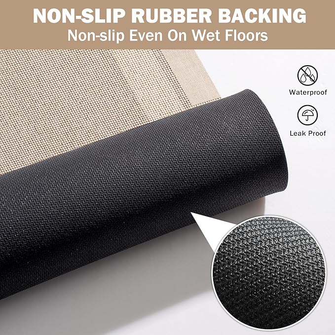 Non Slip Long Bathroom Runner Rug Bath Mat, Rubber Backing Ultra Thin Bathroom - Image 4