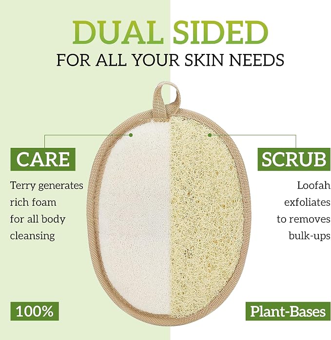 Natural Loofah Exfoliating Body Scrubber, Loofah Bath Sponge, Luffa - Image 3