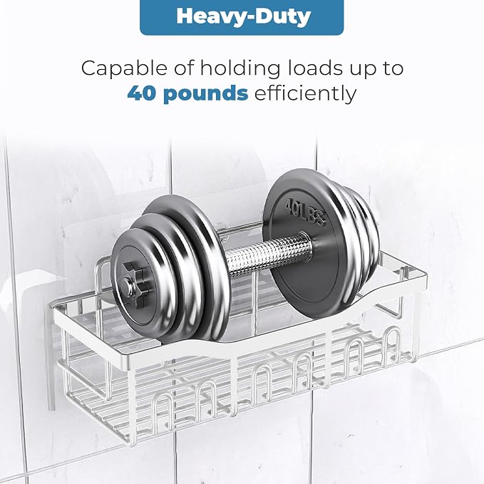 Fab Glass and Mirror Shower Caddy Pack of 5, Wall Mounted Bathroom Caddy - Image 4