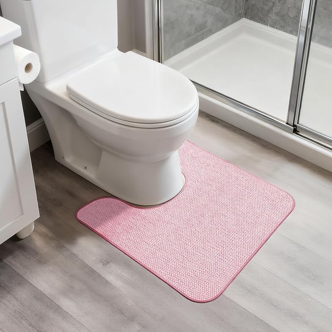 Toilet Rugs U Shaped Bathroom Rug, Machine Washable Non Slip Quick Dry Super by BosapDirect