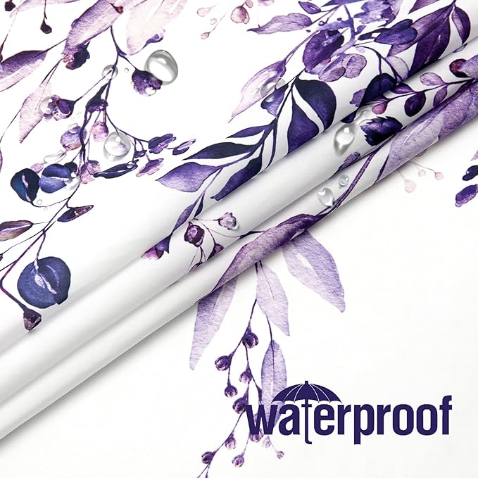 Gibelle Small Stall Shower Curtain 36 x 72, Narrow Purple Floral Shower Curtain - Image 3