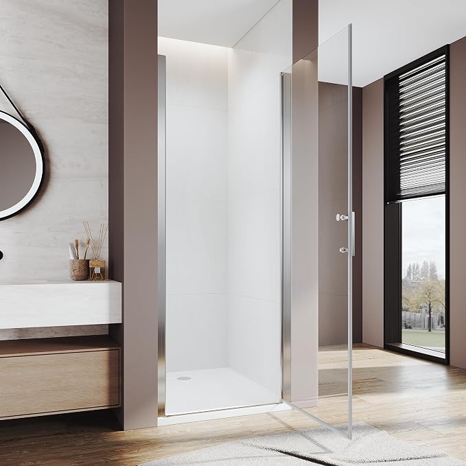 Glass Shower Door 31.5-33" W x 72" H, Semi-Frameless Pivot Shower Door - Image 8