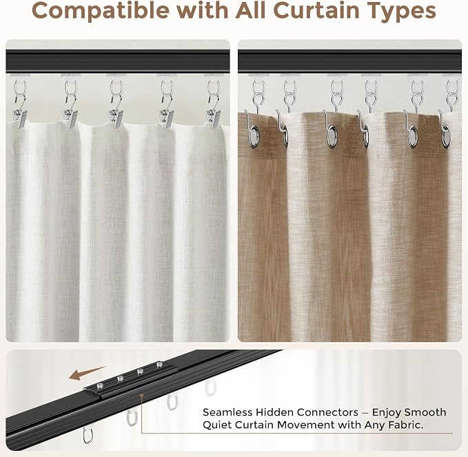 Ceiling Curtain Track 3–6 ft Black - Image 5