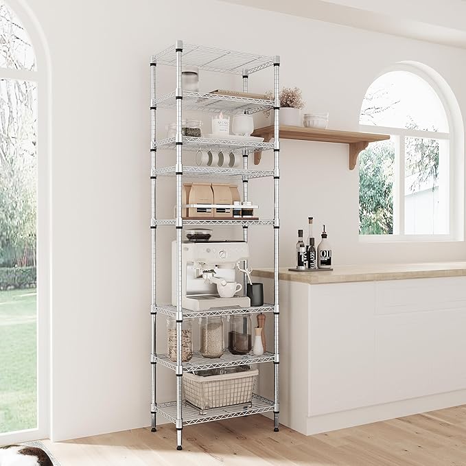 IZEUK 8 Tier Adjustable Metal Storage Shelving Unit, Heavy Duty Standing Rack - Image 2