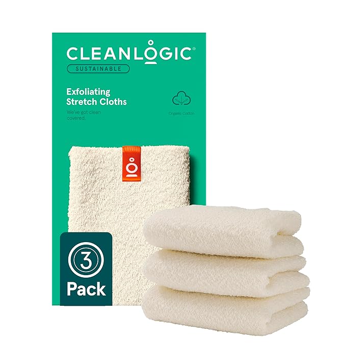 Cleanlogic Body Exfoliating Cloth, Stretchy Organic Sustainable Cotton by Cleanlogic