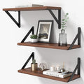Heimlove Floating Shelves for Wall, 16 Inch Long Wood Floating Shelves Set of 3 by Heimlove