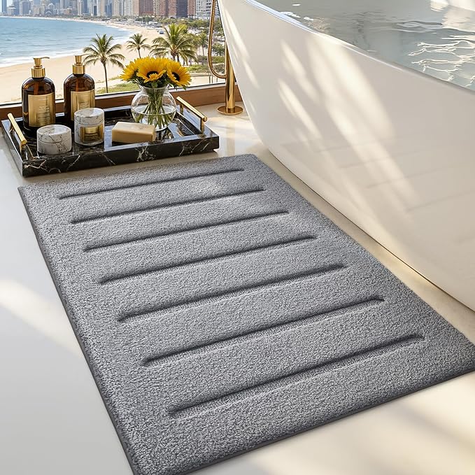 LUMI Soft Absorbent Bathroom Rugs, Non Slip Bath Mats by LUMI