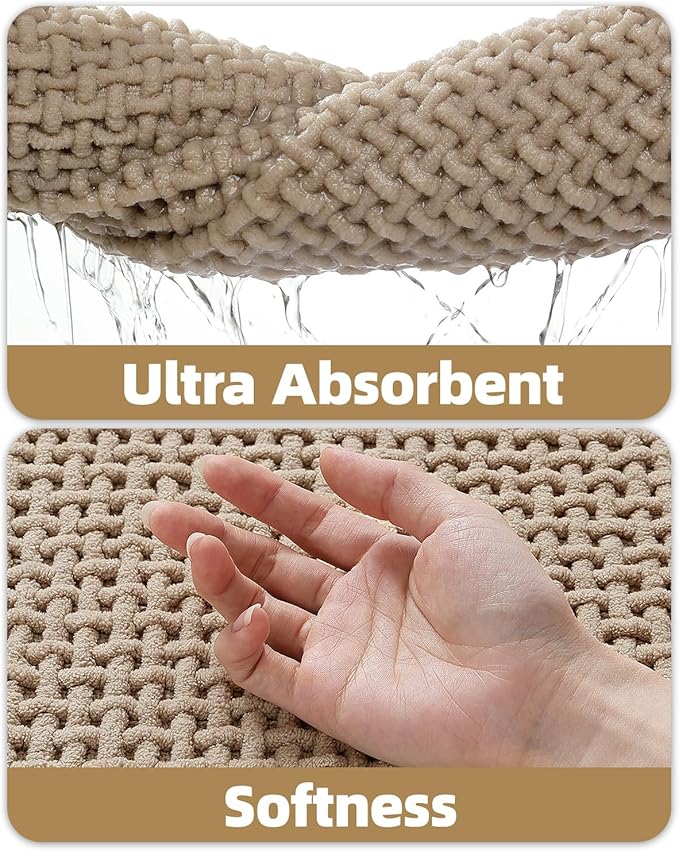 Color&Geometry Rubber Backed Waffle Bath Mat Non Slip Machine Washable Bathroom - Image 5