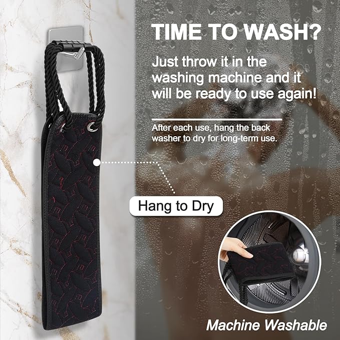 Exfoliating Back Scrubber for Use in Shower, 38.5 Inch Back Washer - Image 6