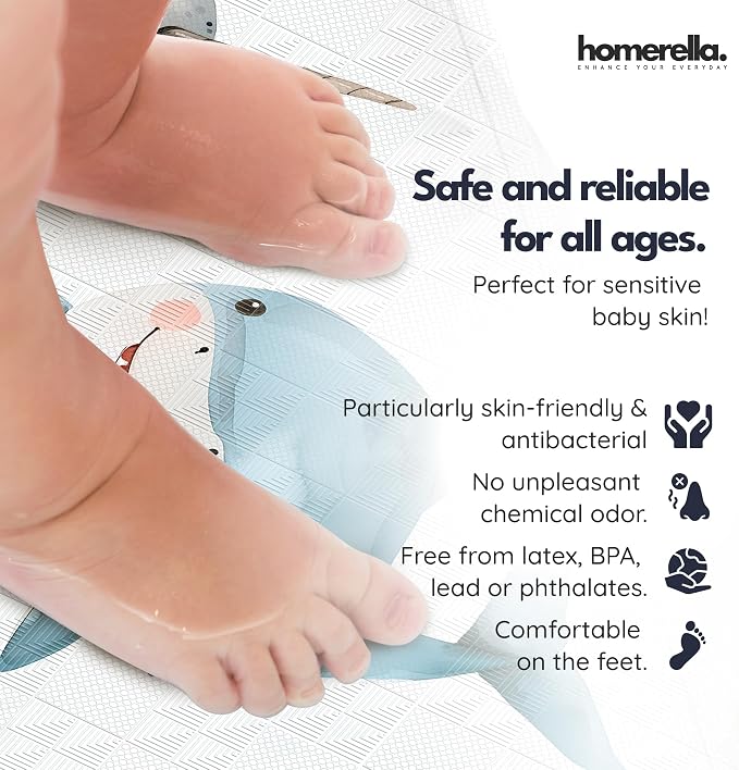 Homerella Baby Bath Tub Mat | Anti Mold Mildew Resistant Non Slip Kids and - Image 2