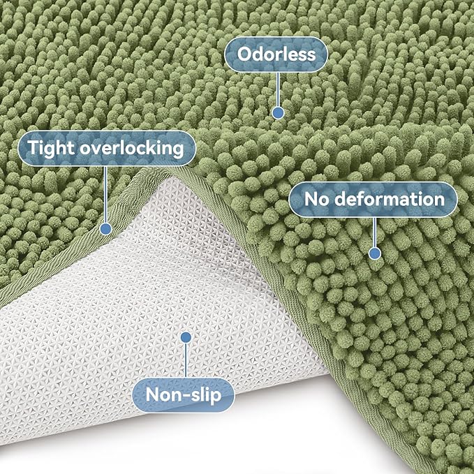 Bcoimo 30"×20" Absorbent Bath Mat, Non-Slip - Image 4