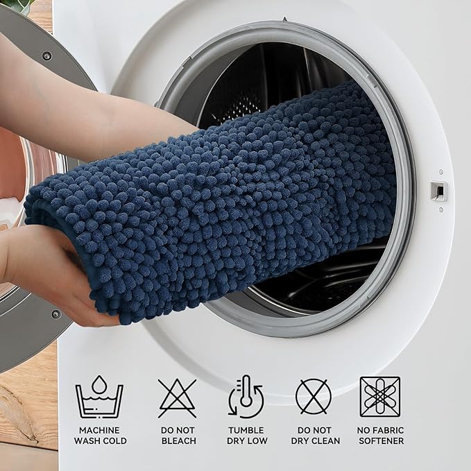 Bcoimo 70"×24" Chenille Bath Mat – Non-Slip - Image 6