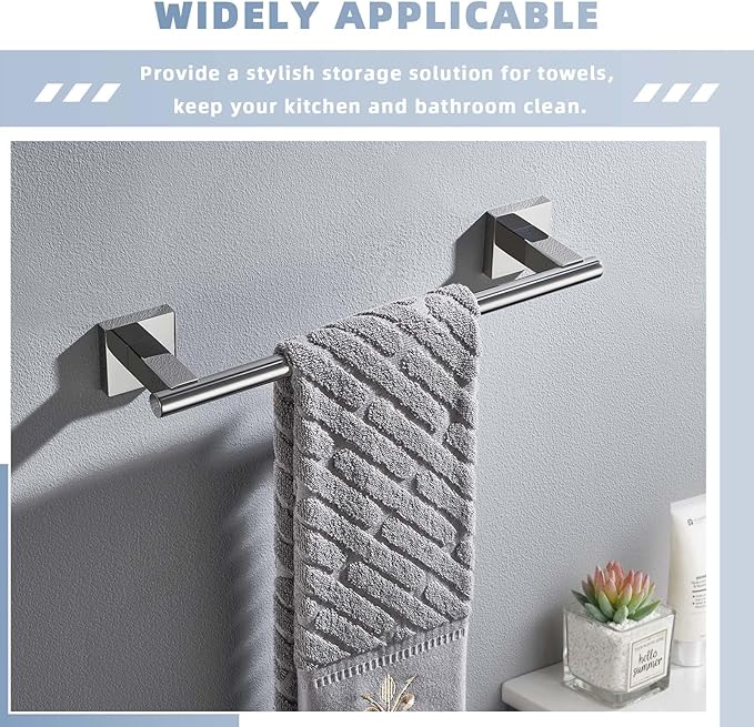 Hand Towel Bar 14", Suyar SUS304 Stainless Steel Shower Towel Holder, Bathroom - Image 5