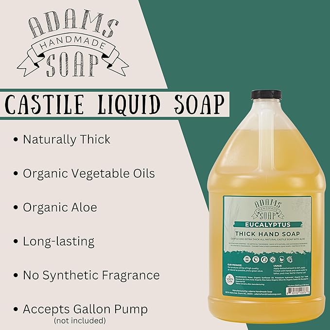 Adams Handmade Soap Thick Organic Castile Liquid Hand Soap 1 Gallon Refill - Image 3