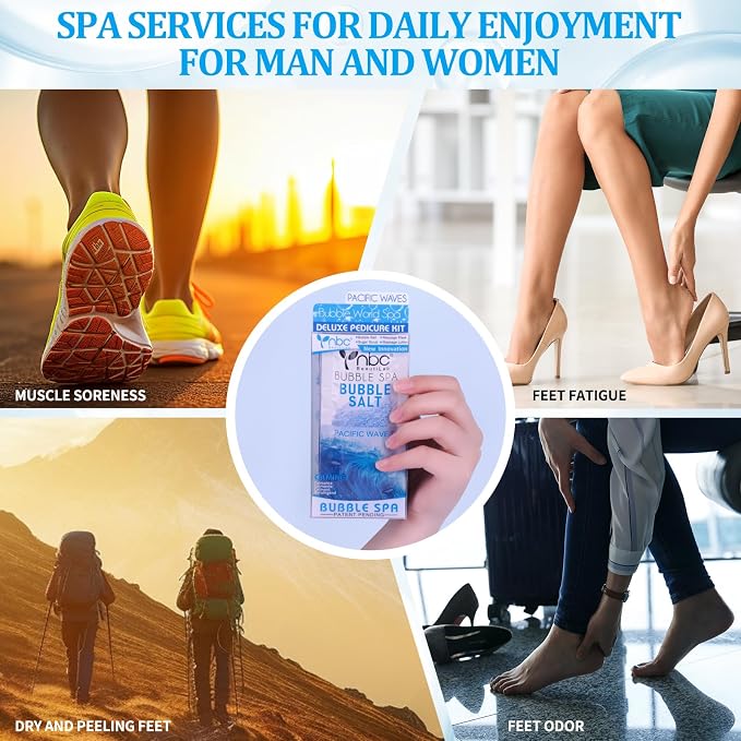 Pedicure Kit Foot Soak Set: Bubble Salt, Sugar Scrub, Massage Mask, Massage - Image 7