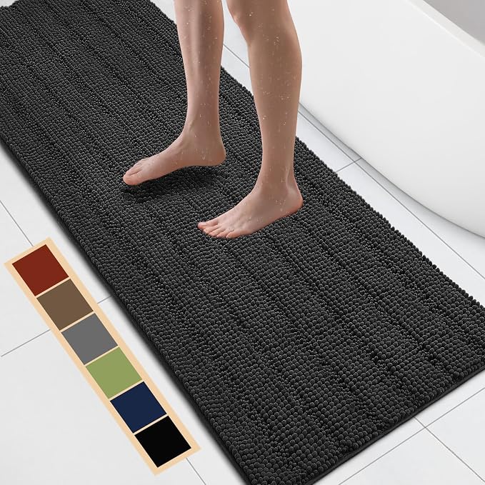 Bcoimo 70"×24" Chenille Bath Mat – Non-Slip by Bcoimo