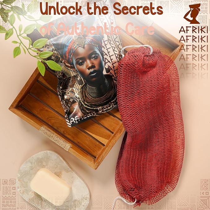 AFRIKI African Net Sponge – Exfoliating Body Scrubber, All Skin Types | 45 in - Image 4