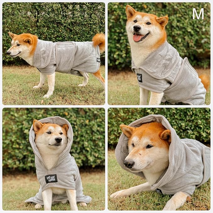 Tuff Pupper Fast Drying Dog Bath Robe | 800 GSM Plush Dog Towel - Image 3