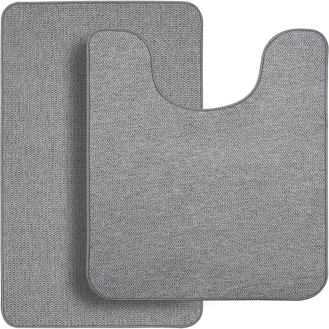 Bathroom Rugs Set 2 Pieces, Thin Bathroom Mats, Toilet Rugs, Quick Dry - Image 7