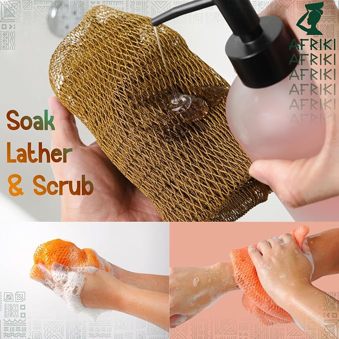 AFRIKI African Net Sponge – Exfoliating Body Scrubber, All Skin Types | 45 in - Image 5