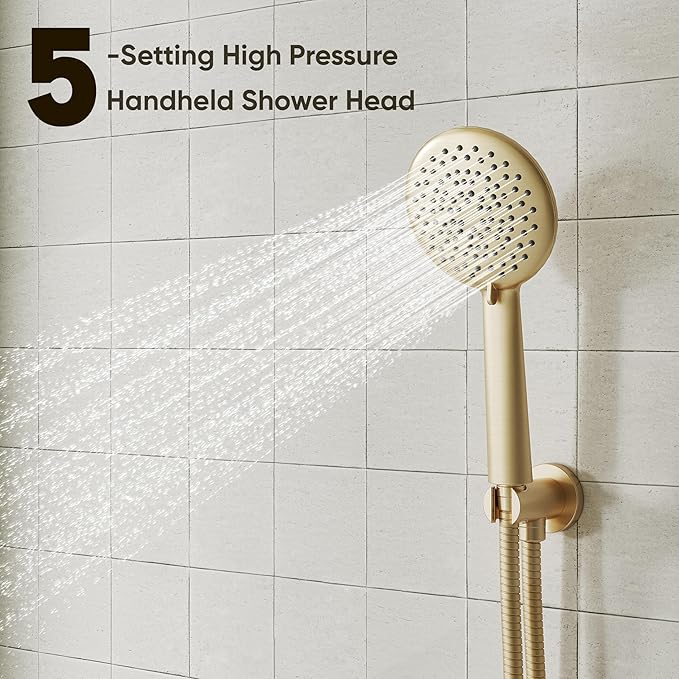 Gabrylly Shower System with Tub Spout, Bathtub Shower Faucet Set with 12" Rain - Image 6