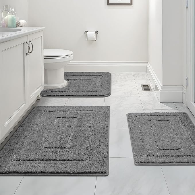 GRANNY SAYS Bathroom Rugs Sets 3 Piece, Soft Absorbent Microfiber Bath Mats by GRANNYSAYS