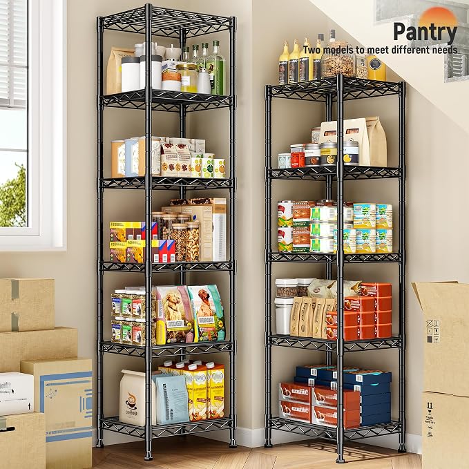 6 Wire Shelving Metal Shelves Storage Rack:Adjustable Storage Shelves Standing - Image 7