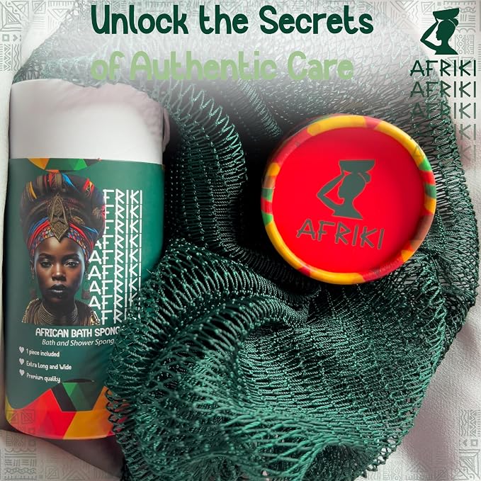 AFRIKI African Net Sponge – Exfoliating Body Scrubber, All Skin Types | 45 in - Image 4
