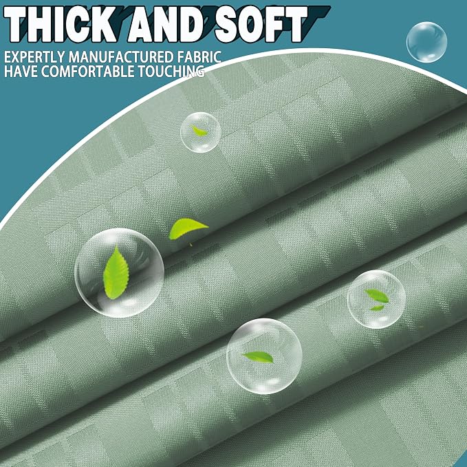 Conbo Mio Extra Long No Hook Sage Green Shower Curtain - Image 5
